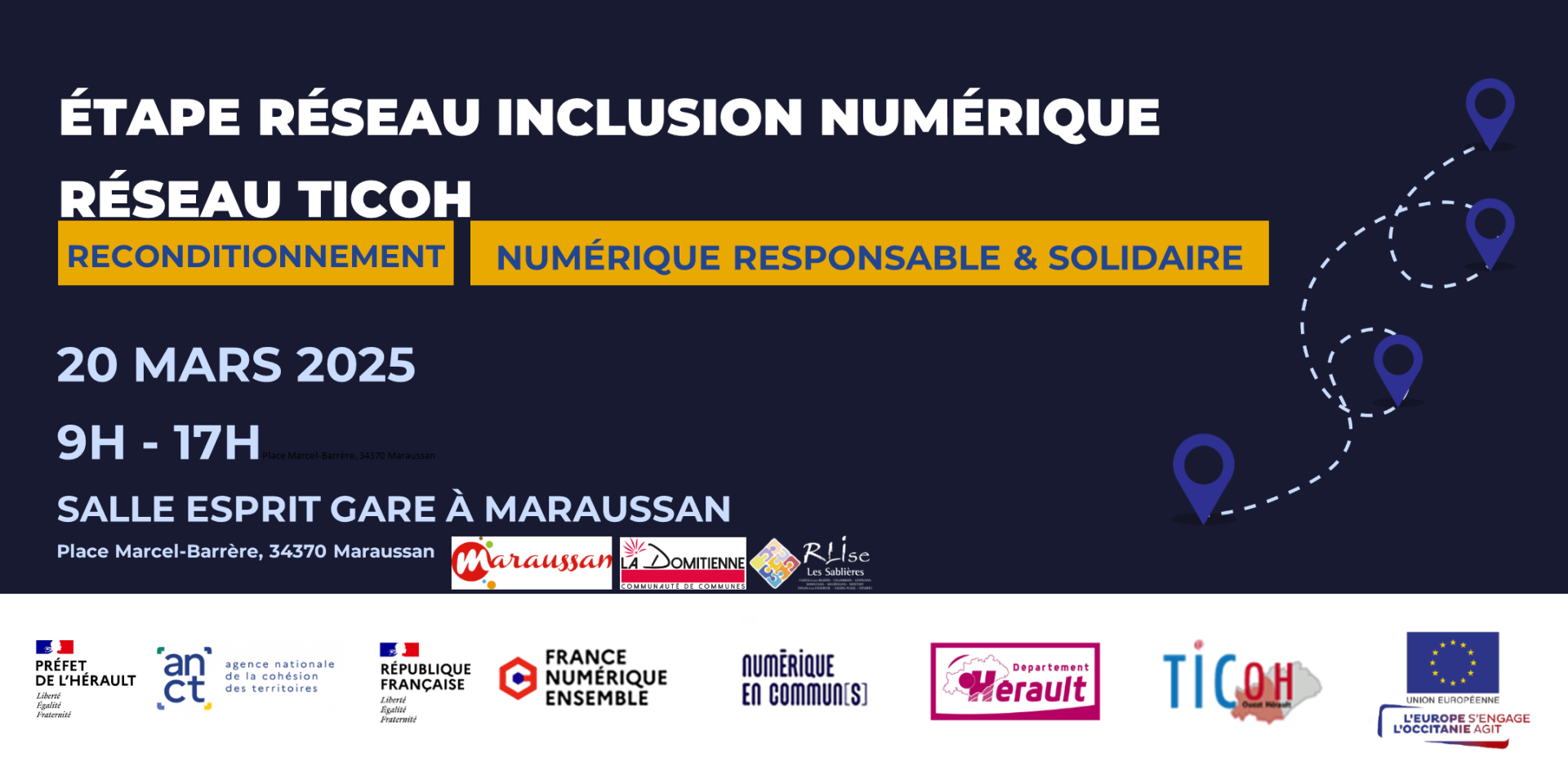 Bannière Eventbrite Etapes réseaux TICOH logo